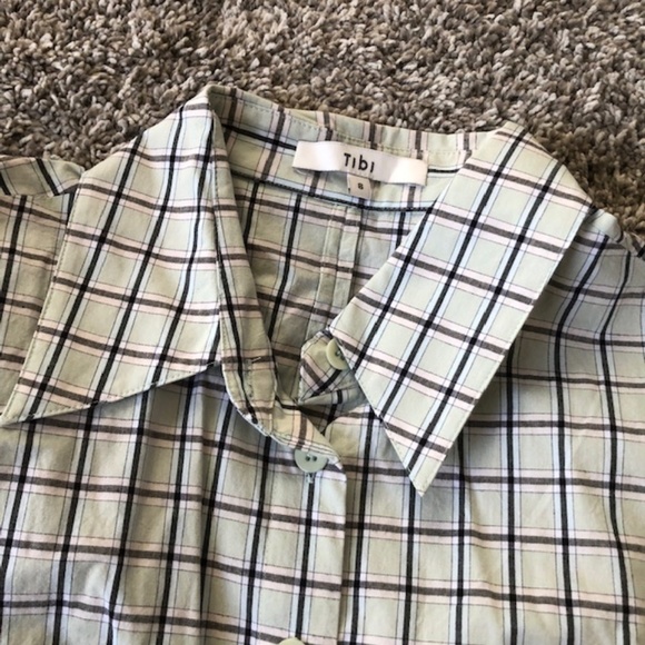 Tibi Cut Out Checked Wrap Dress - Picture 5 of 9